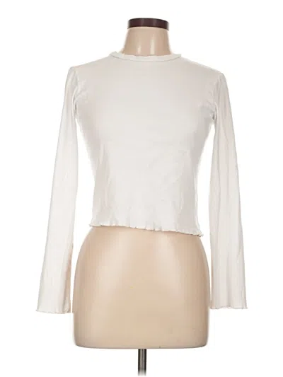 Pre-owned Something Navy Long Sleeve Turtleneck In White