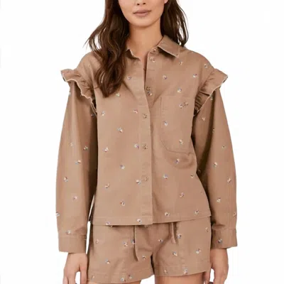 Something Navy Magnolia Shirt Jacket In Tan In Brown