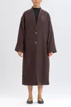 Something Navy Oversized Long Sleeve Coat In Brown In Brown
