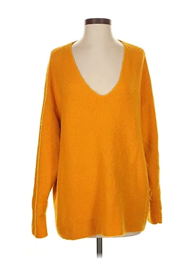 Pre-owned Something Navy Pullover Sweater In Orange