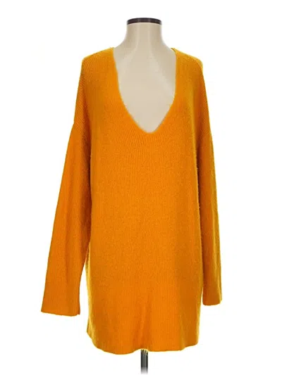 Pre-owned Something Navy Pullover Sweater In Orange
