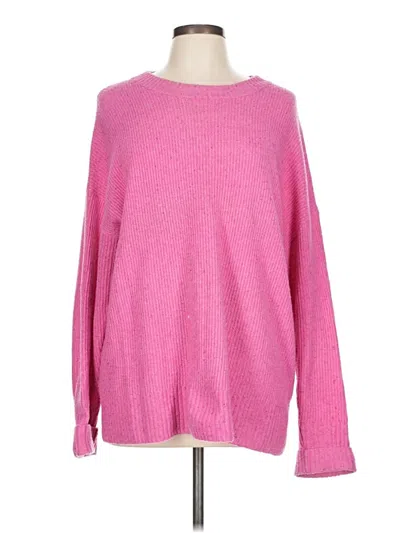 Pre-owned Something Navy Pullover Sweater In Pink