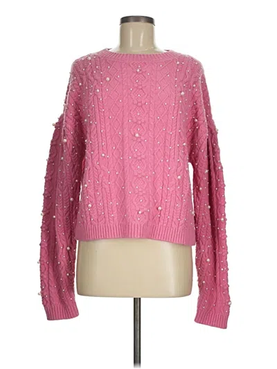 Pre-owned Something Navy Pullover Sweater In Pink