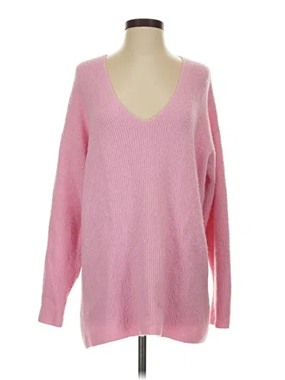 Pre-owned Something Navy Pullover Sweater In Pink