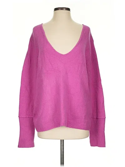 Pre-owned Something Navy Pullover Sweater In Pink