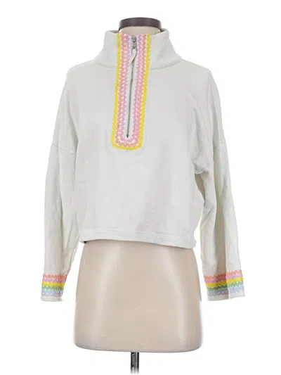 Pre-owned Something Navy Pullover Sweater In White