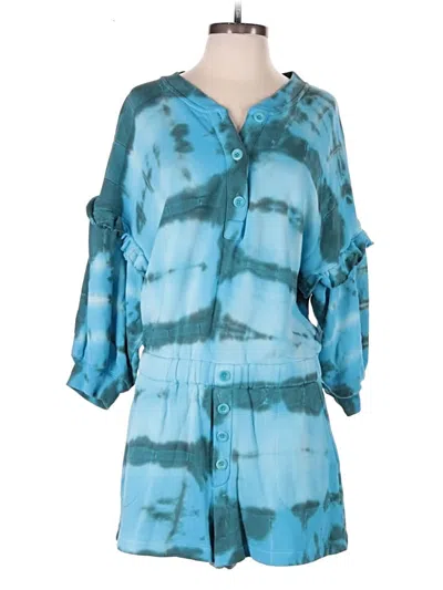 Pre-owned Something Navy Romper In Teal