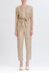 Something Navy Sequin V-neck Jumpsuit In Gold