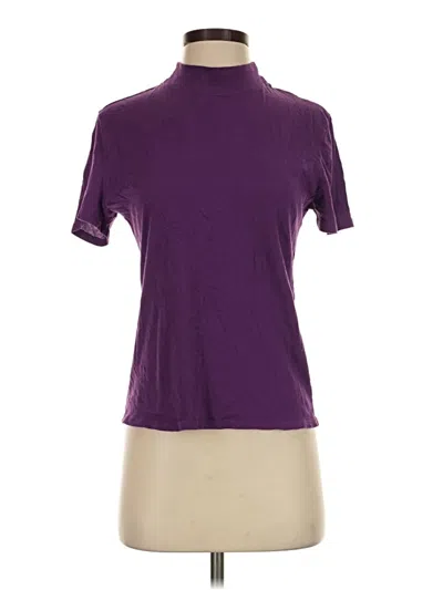 Pre-owned Something Navy Short Sleeve Turtleneck In Purple
