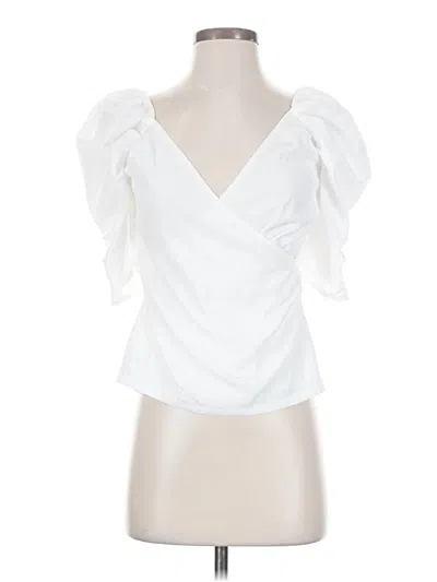 Pre-owned Something Navy Sleeveless Blouse In White