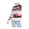 Something Navy Striped Soft Chunky Pullover Sweater In Navy Pink Soda Multi Stripe In Pink