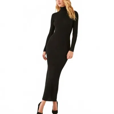 Something Navy Turtleneck Open Back Sweater Dress In Black