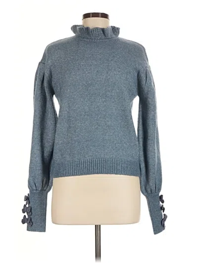 Pre-owned Something Navy Turtleneck Sweater In Blue