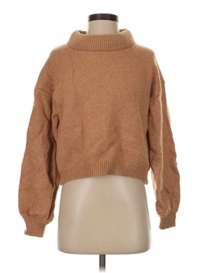 Pre-owned Something Navy Turtleneck Sweater In Brown