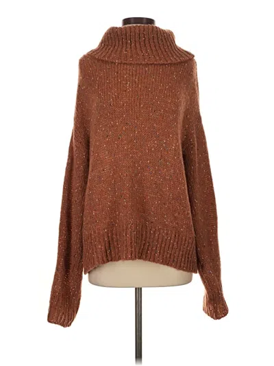 Pre-owned Something Navy Turtleneck Sweater In Brown