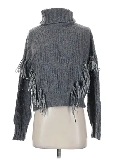 Pre-owned Something Navy Turtleneck Sweater In Gray