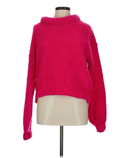 Pre-owned Something Navy Turtleneck Sweater In Pink