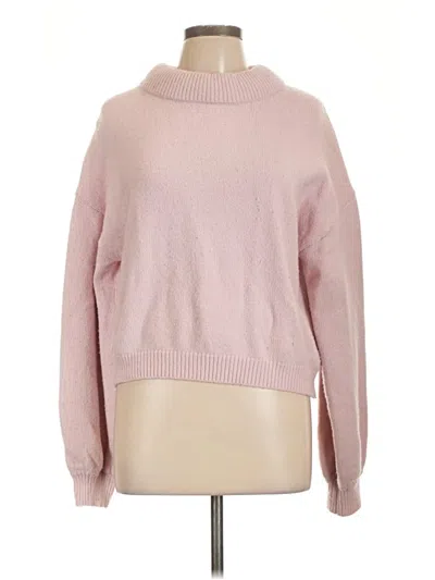 Pre-owned Something Navy Turtleneck Sweater In Pink