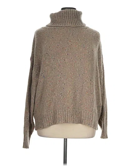Pre-owned Something Navy Turtleneck Sweater In Tan