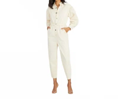 Something Navy Twill Boiler Suit In Ivory In Multi