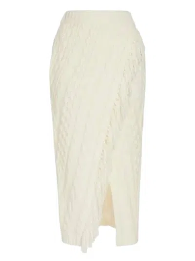 Something Navy Women's Cableknit Sweater Skirt In Ivory In Neutral