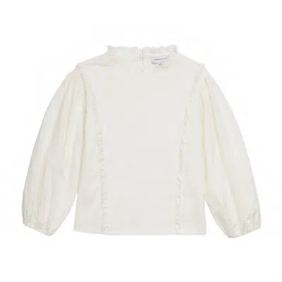 Something Navy Women's Raw Edge Corduroy Top In Ivory In White