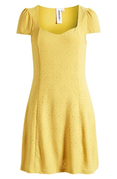 Something New Anne Eyelet Minidress In Spicy Mustard