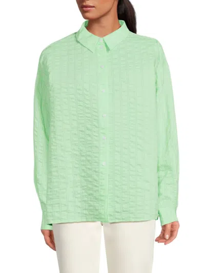 Something New Women's Barbara Crinkled Shirt In Green