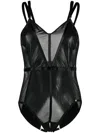Something Wicked Mia Mesh-panelled Bodysuit In Black