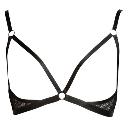 Something Wicked Women's Black Annabel Lace Harness Bra With No Cups
