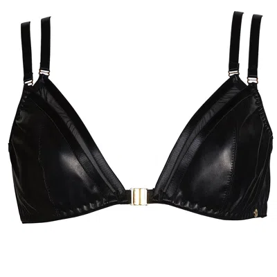 Something Wicked Women's Black Mia Leather Soft Cup Triangle Bra