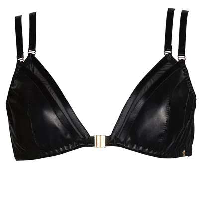 Something Wicked Women's Black Mia Leather Soft Cup Triangle Bra In Black