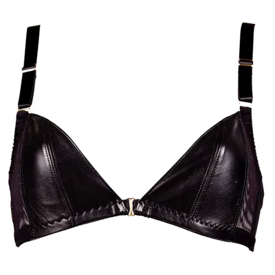 Something Wicked Women's Black Montana Leather Soft Cup Triangle Bra