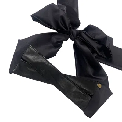 Something Wicked Women's Black Real Leather Crossover Blindfold