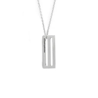 Somethingaboutus Men's Silver Double Punched Necklace