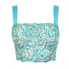 Somewhere Never Women's Blue Give Me A Swirl Bandeau Bralette In Blue