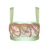 Somewhere Never Women's Green Disco Deco Square Neck Bralette In Green