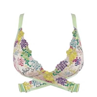 Somewhere Never Women's Green Sparkle & Shine Wrap Bralette