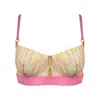 Somewhere Never Women's Pink / Purple / Yellow Desert Heat Balconette Bralette In Pink/purple/yellow