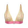Somewhere Never Women's Pink / Purple / Yellow Desert Heat High Triangle Bralette In Pink/purple/yellow