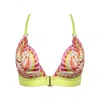 Somewhere Never Women's Pink / Purple / Yellow Super Fan Triangle Bralette In Pink/purple/yellow