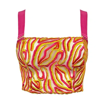 Somewhere Never Women's Pink Running Wild Bandeau Bralette Top