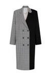 Somme Slovi Women's Black / Grey Double-breasted Notch Collar Coat In Black/grey