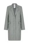 Somme Slovi Women's Blue Tweed Notch Collar Coat In Blue