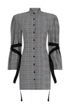 Somme Slovi Women's Grey Plaid Button-down Mini Dress In Grey