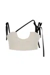 Somme Slovi Women's Neutrals / White Reconstructed Moire Bra Top In White