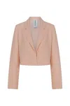 Somme Slovi Women's Pink / Purple Coral Pinstripe Crop Jacket In Pink/purple
