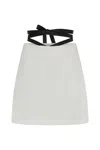 Somme Slovi Women's White Tweed Mini Skirt In White
