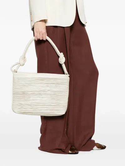 Sommet Aisha Medium Rows Knotted Shoulder Bag In Brown