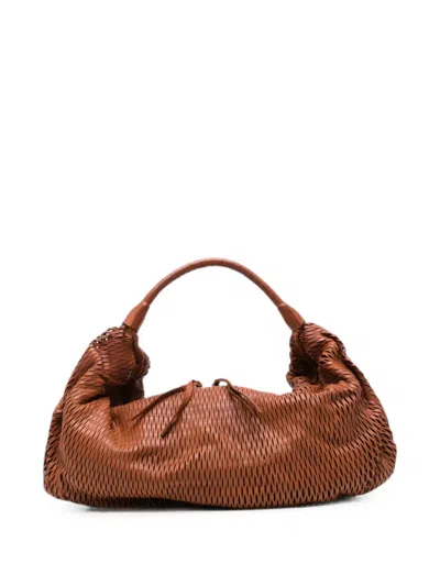 Sommet Aura Rete Laser-cut Shoulder Bag In Brown